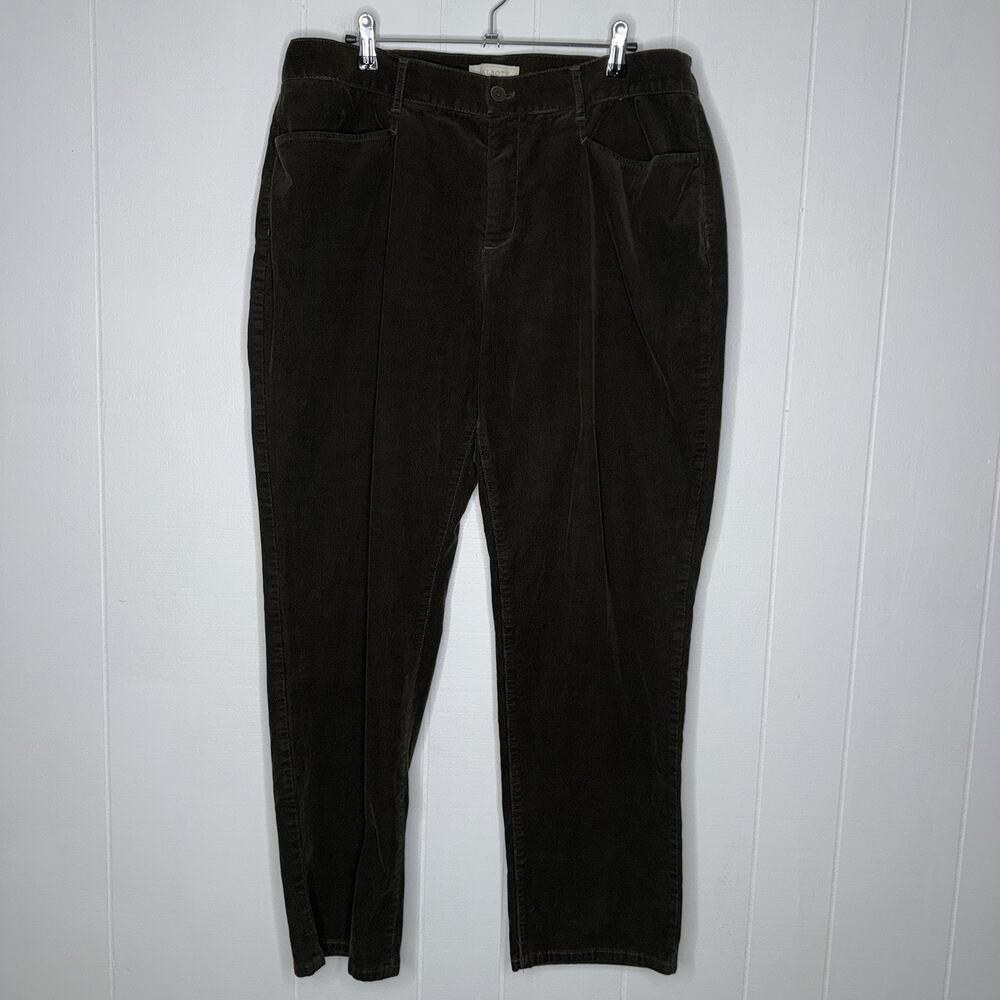 Talbots Women’s Heritage Corduroy Pants Dark Green Size 16W